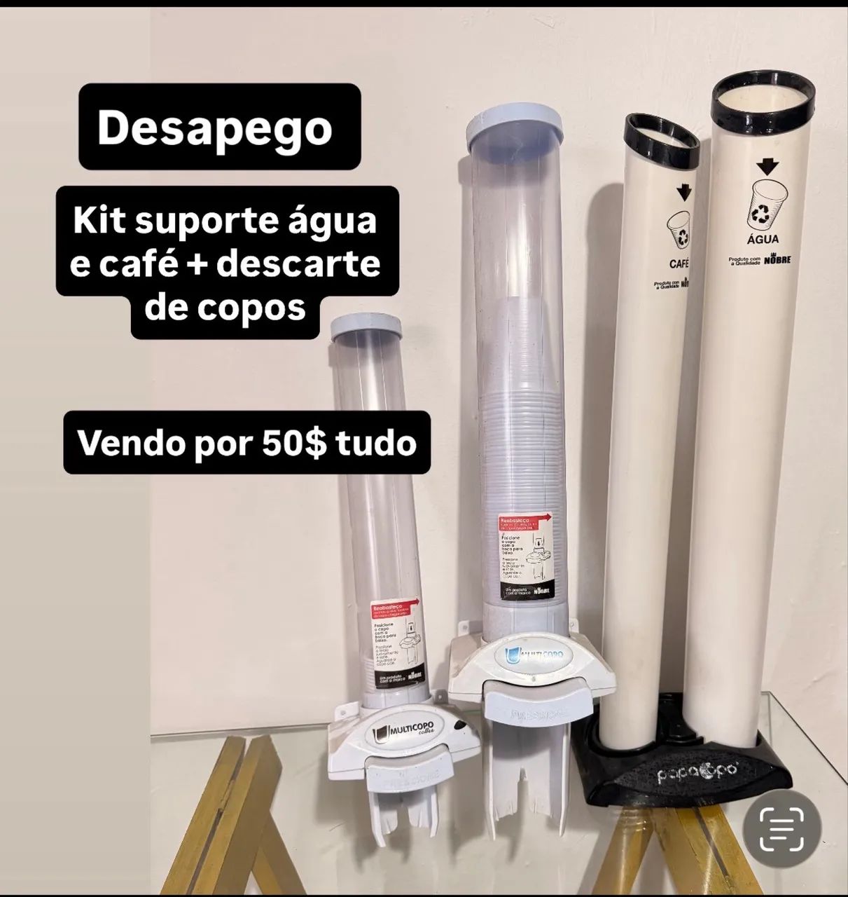 Suporte de corpo plástico e lixeira  - Foto 2