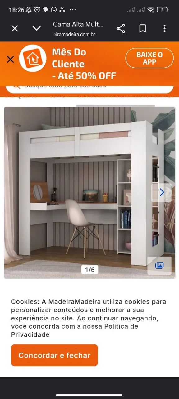 Cama com escrivaninha  - Foto 3