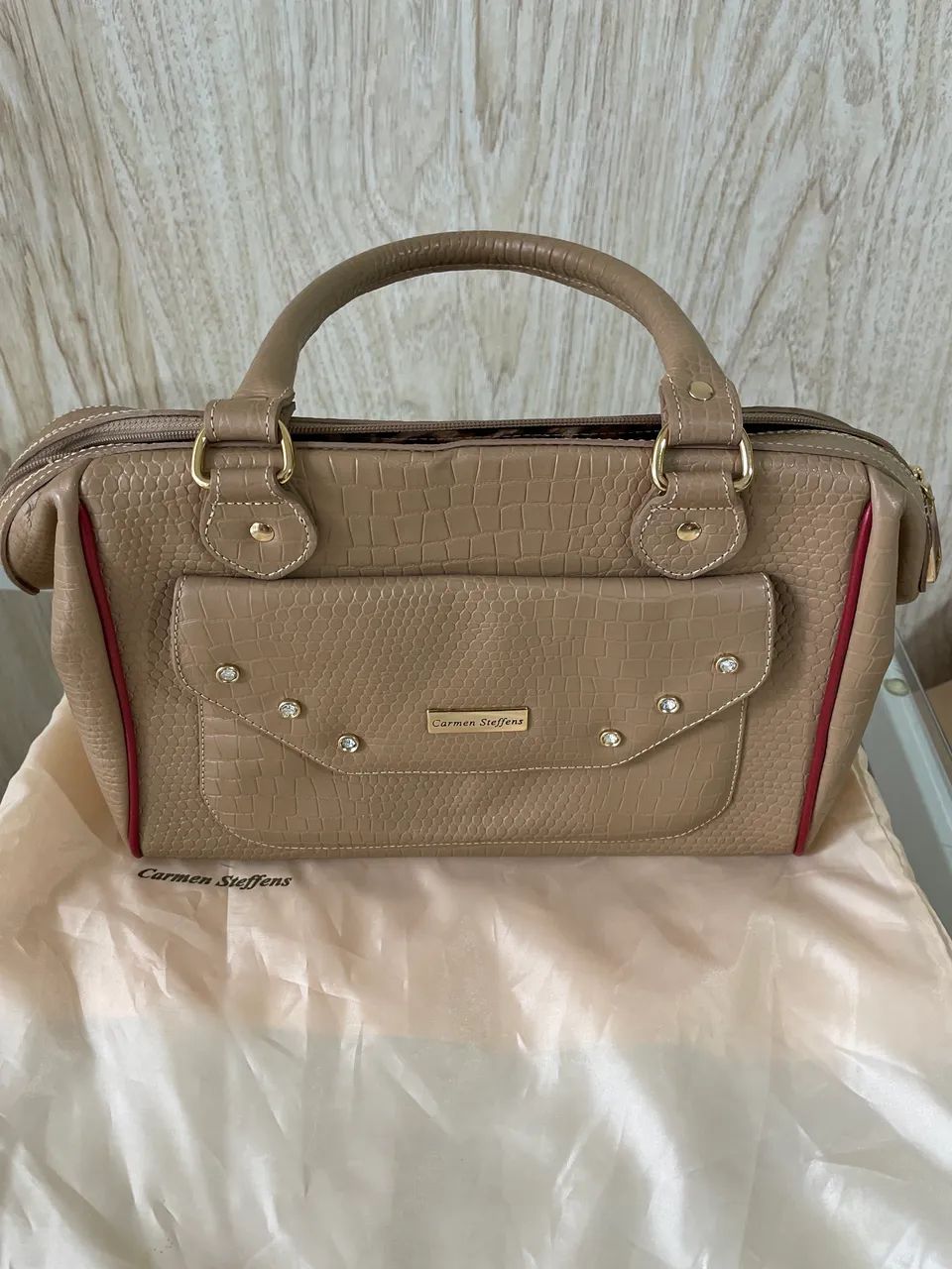 Bolsa de couro legítimo Carmen Steffens nova