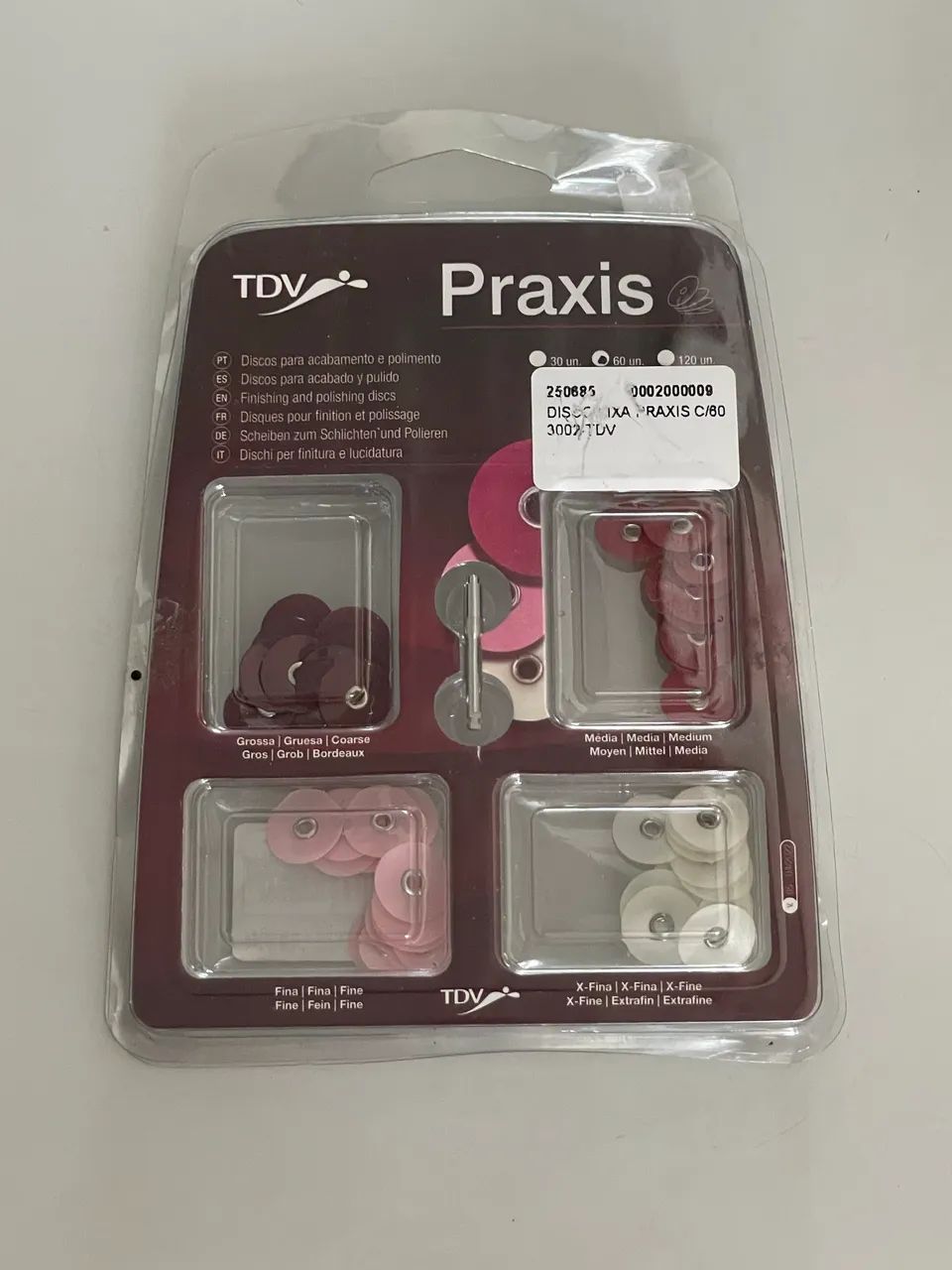 Disco De Lixa Praxis C/60 Discos Sortidos + Mandril