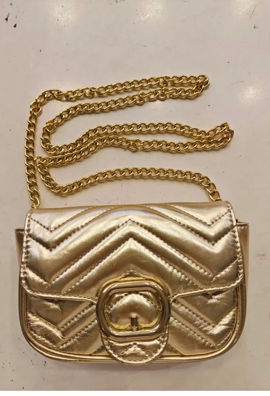 Bolsa transversal dourada nova  - Foto 3