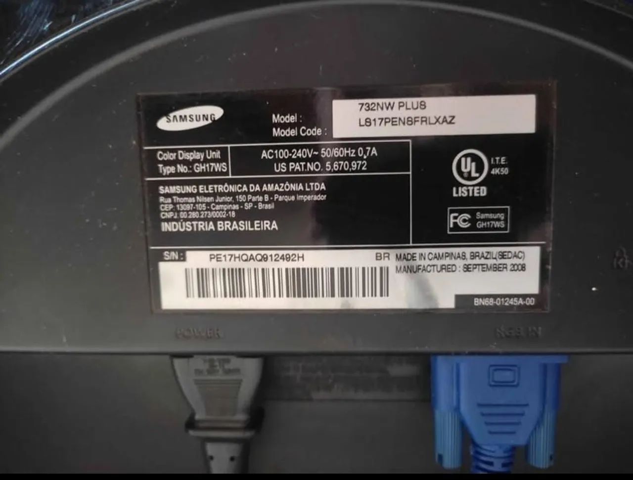 Monitor Samsung 17 polegadas modelo 732NW plus - Foto 3