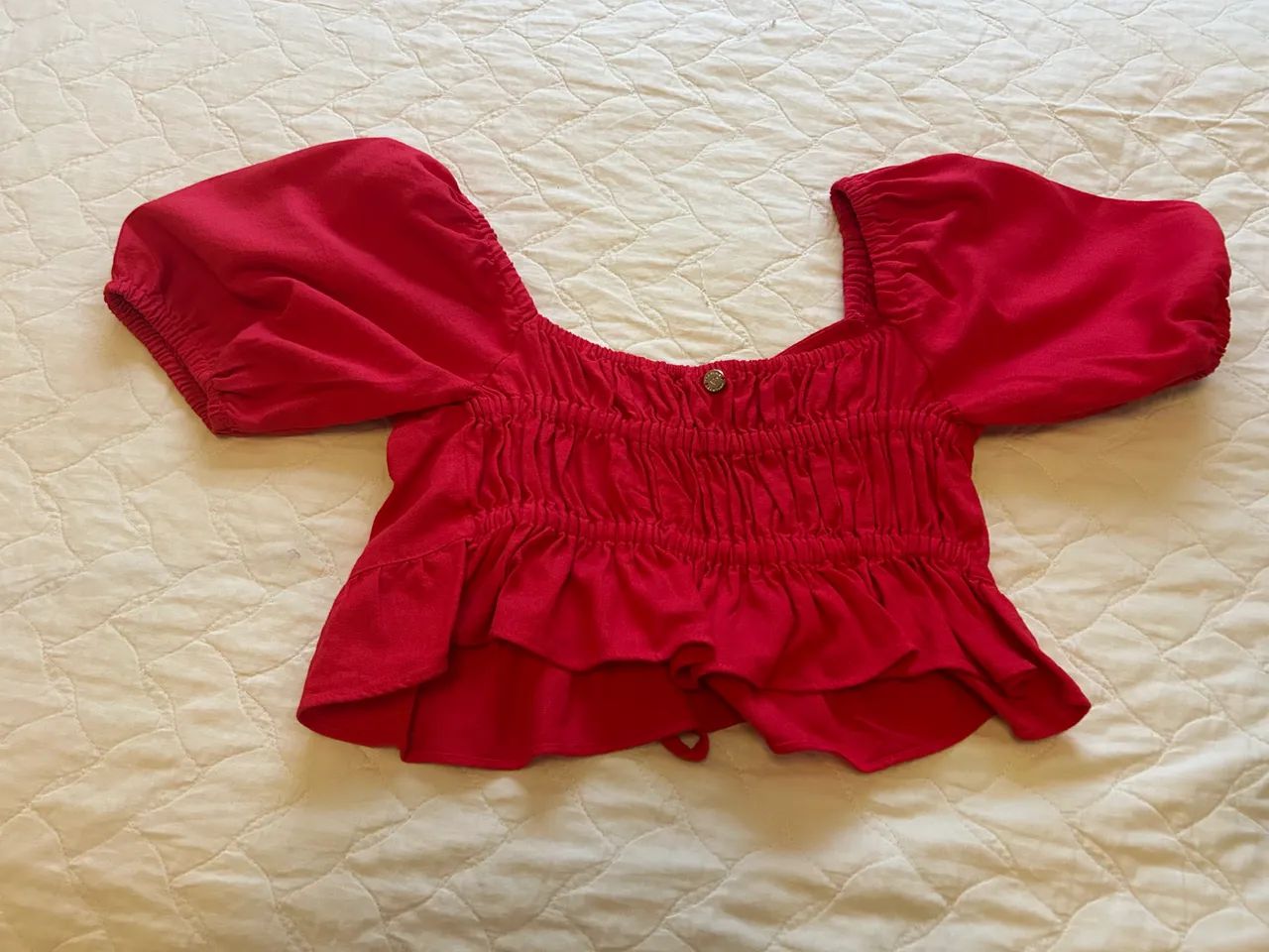 Top cropped Costume vermelho - Foto 3