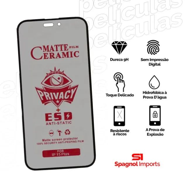 Atacado Pelicula Fosca de Ceramica de Privacidade Iphone e Samsung - Foto 2