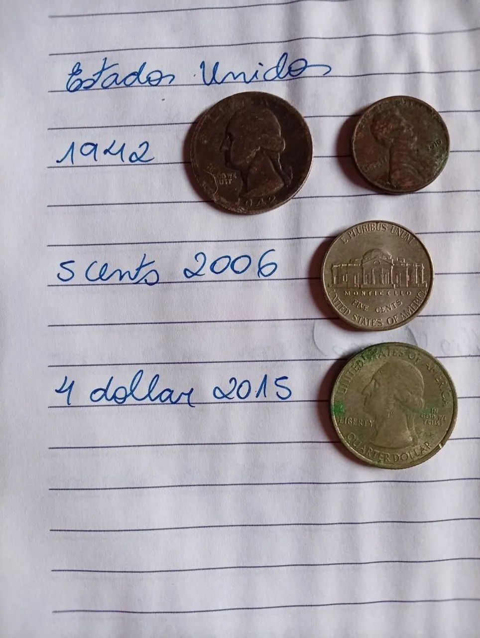 Moeda antiga Estados Unidos 