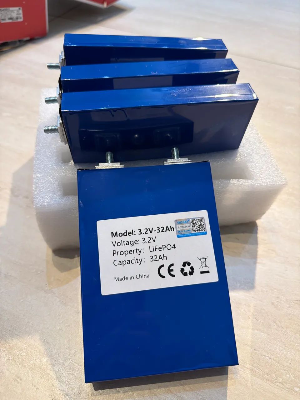 Célula de bateria Lifepo4 kit com 4 células 