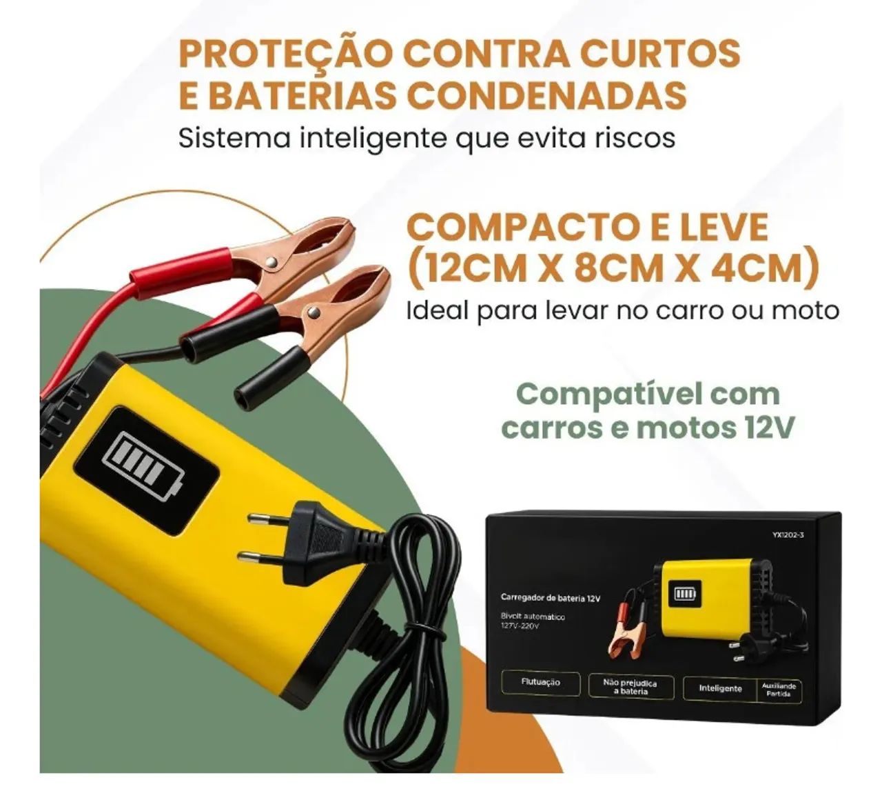 Carregador 12v para carro moto barco! - Foto 3