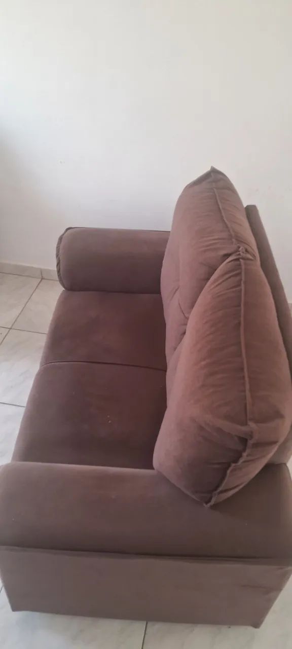 SOFÁ MARRON DE 02 LUGARES  - Foto 2