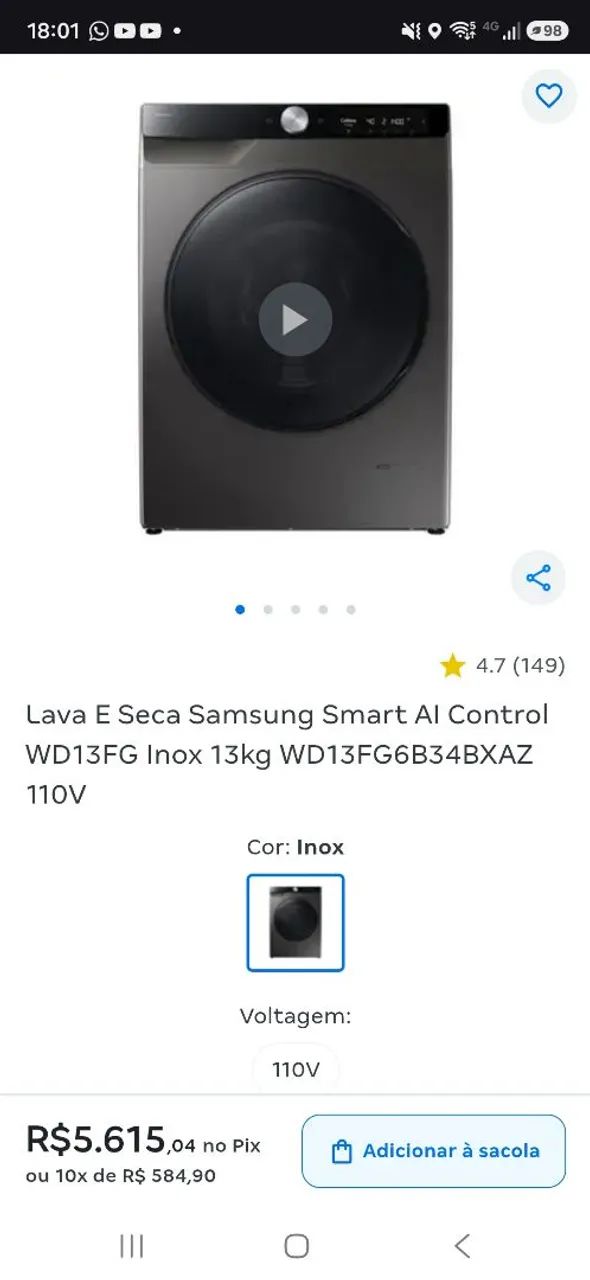 Lava e seca lacrada abaixo do preço 