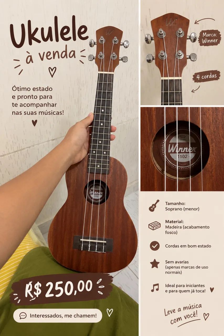 Vende-se ukulele soprano 