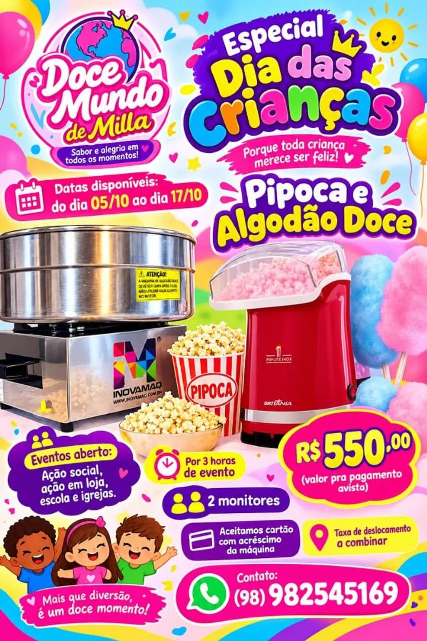 Pipoca e algodão doce  - Foto 2