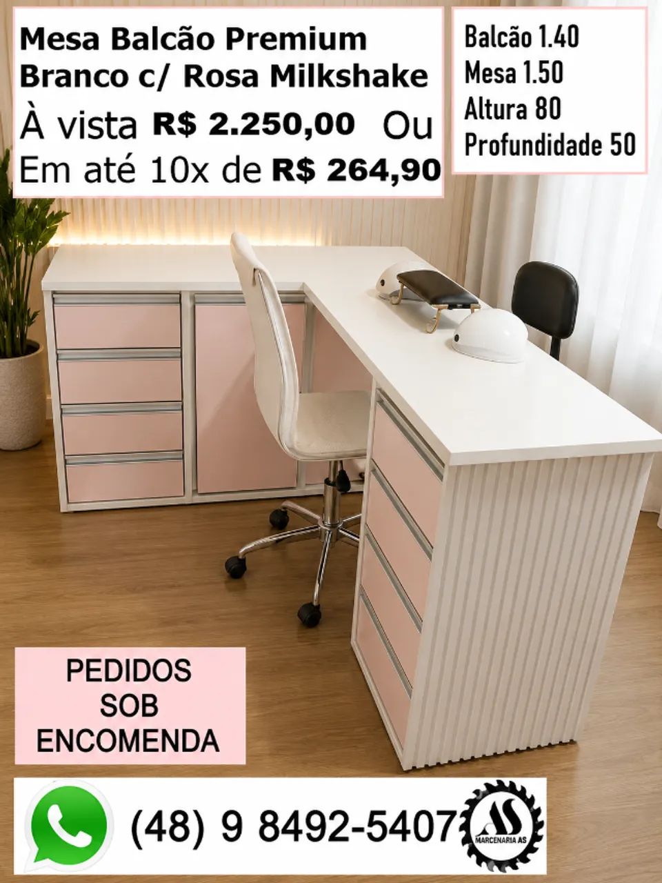 Mesas Bancadas para estudio profissionais Nail Designer  - Foto 3