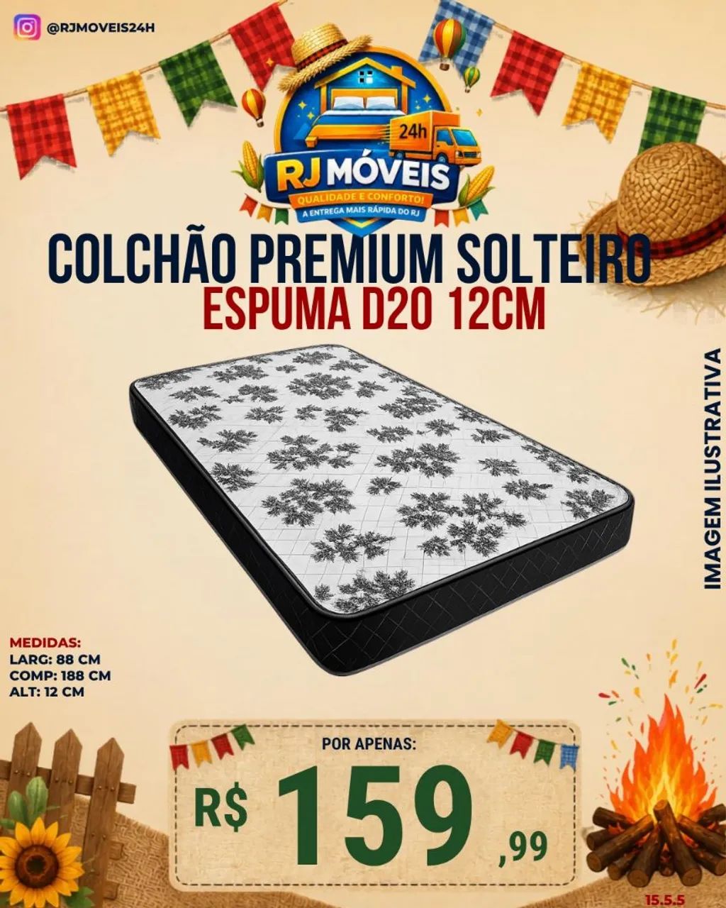 Colchão solteiro Premium D20 12cm de espuma  - Foto 3