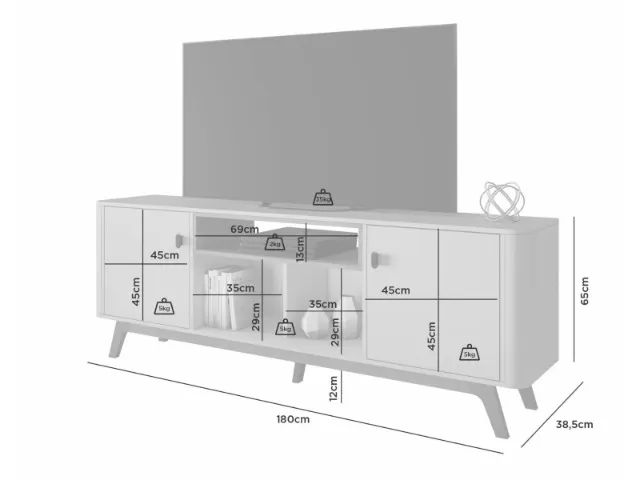 Rack P/TVs Até 70 Polegadas 1.80M Pés Estilo Retrô. Produto Novo Direto de Fábrica. - Foto 5