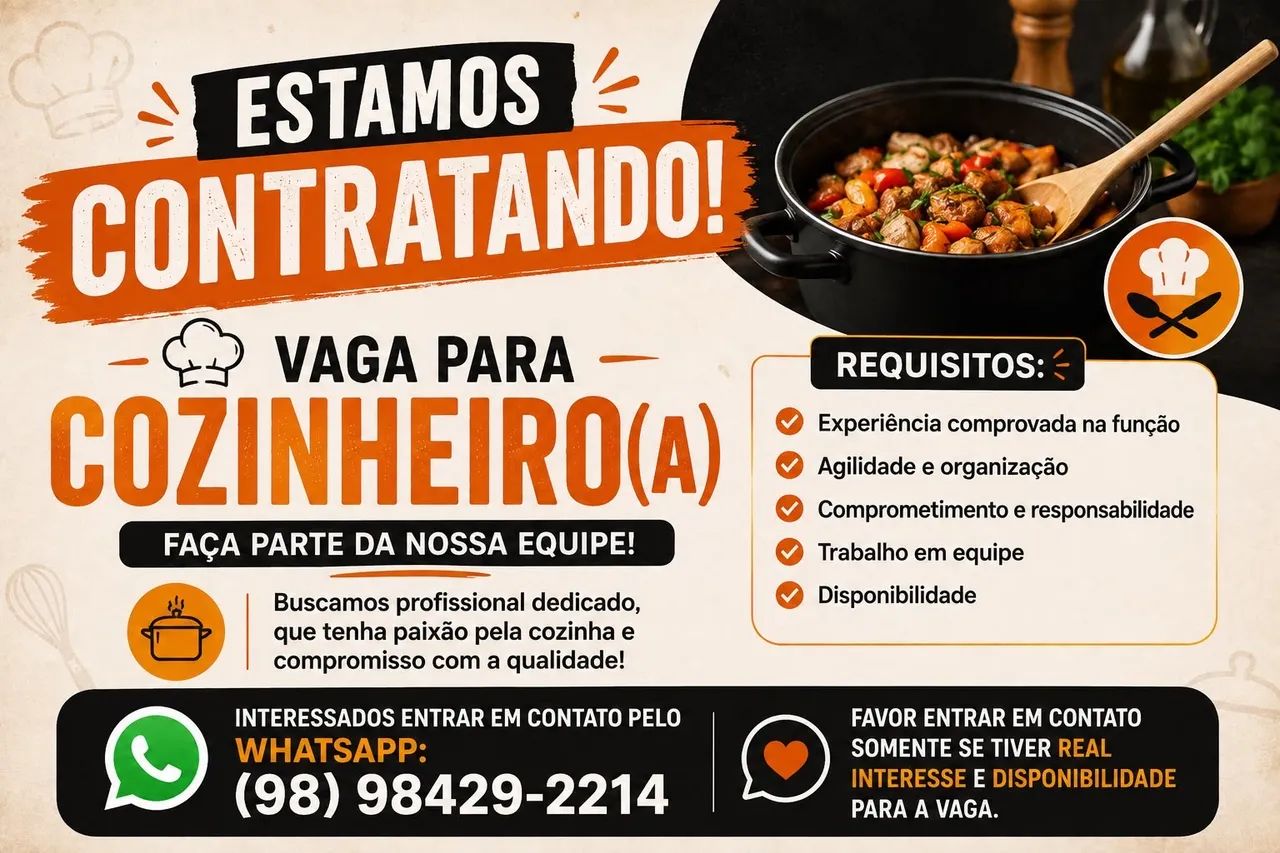 Vaga para Cozinheiro(a)