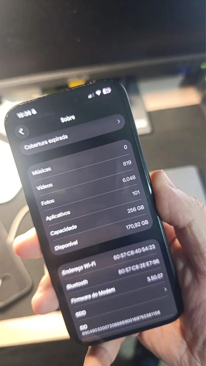 iPhone 15 pro 256 cinza 