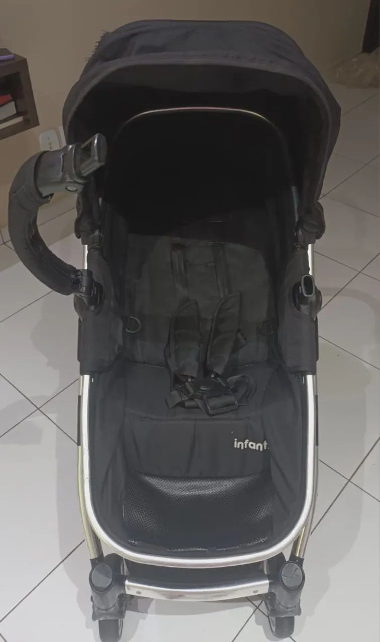 carrinho de bebê infanti com bebê conforto e base para carro - Foto 4