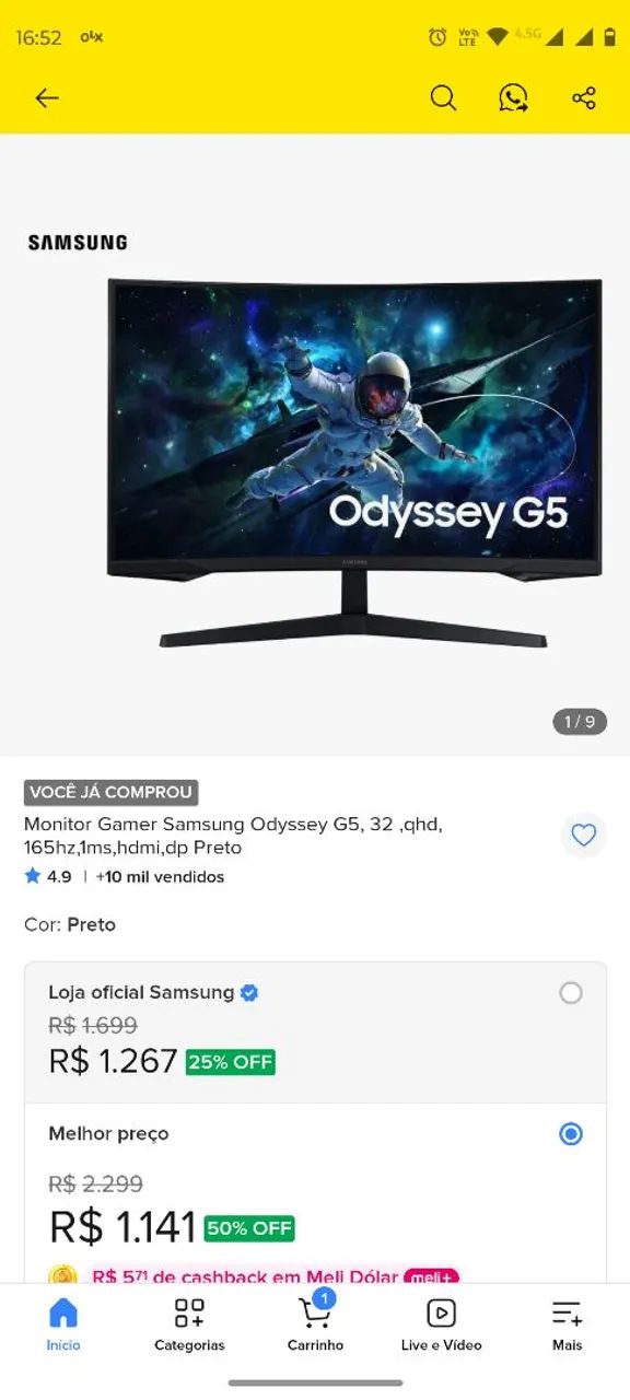 Monitor Samsung Odyssei G5 32 Polegadas - Foto 2