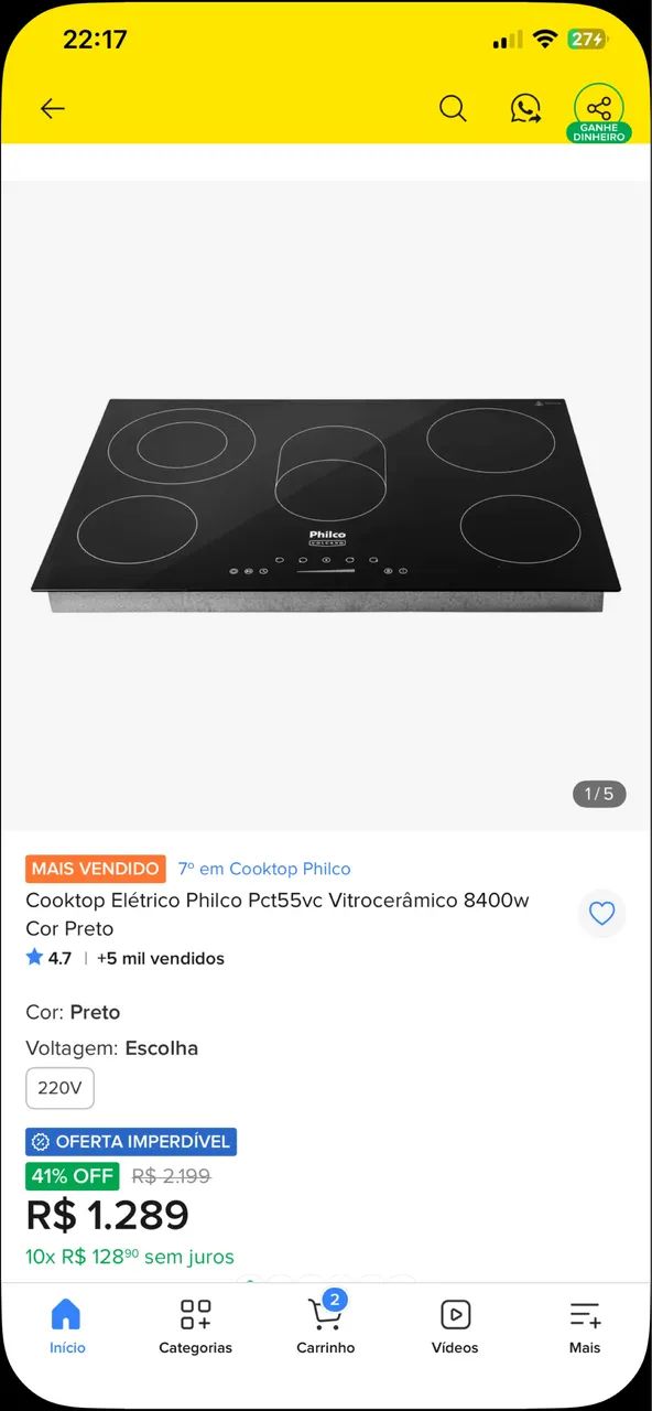 Cooktop elétrico Philco  - Foto 2