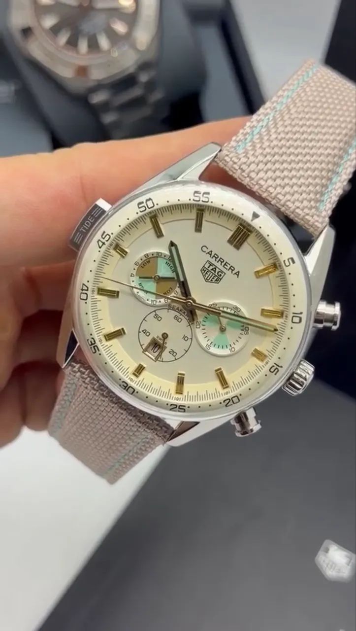 Relógio Tag Heuer Carrera Bege 43mm automático  - Foto 3