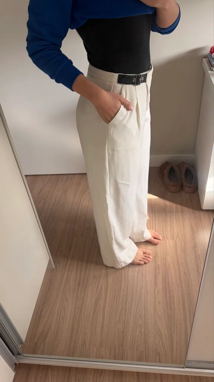 CALÇA SOCIAL BRANCA / OFF WHITE - Foto 2
