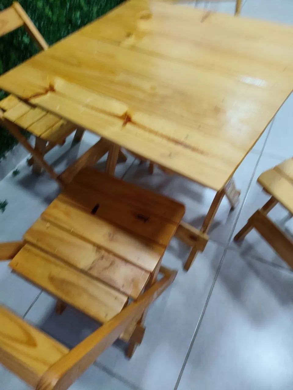 Jogo de mesas e cadeiras dobrável. - Foto 4