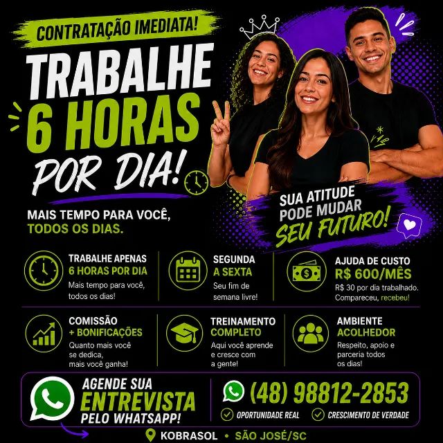 Trabalhe 06hs - Op. Telemarketing - Tarde