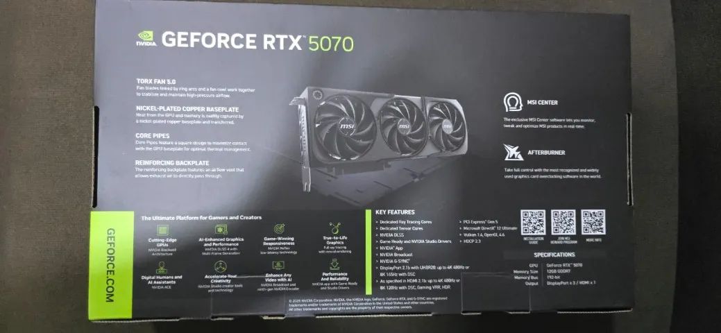 Placa de Vídeo MSI GeForce RTX 5070 Shadow 3X OC 12GB GDDR7 - Foto 3