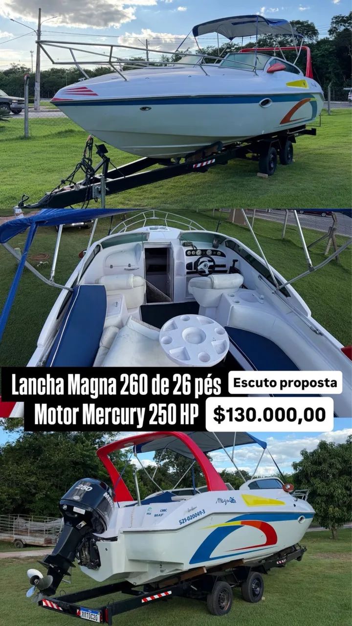 Lancha 26 pés motor 250cc  - Foto 5