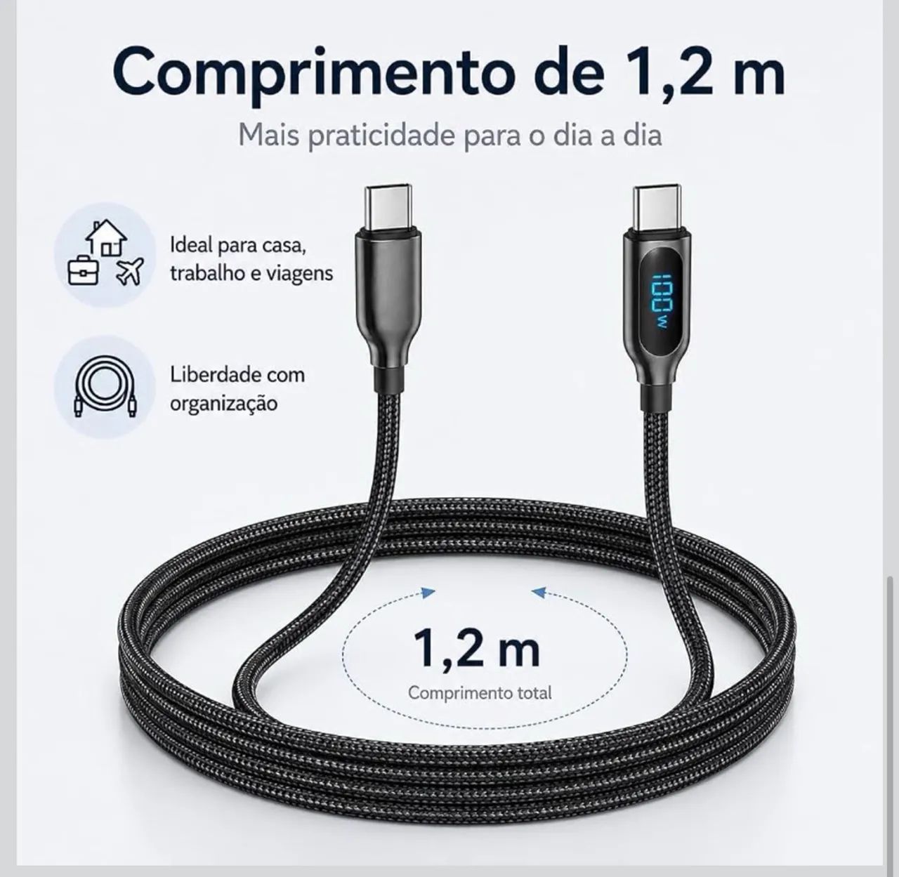 CABO HREBOS PREMIUM TECHVIEW 100W ? USB-C PARA USB-C - COM DISPLAY? - Foto 5