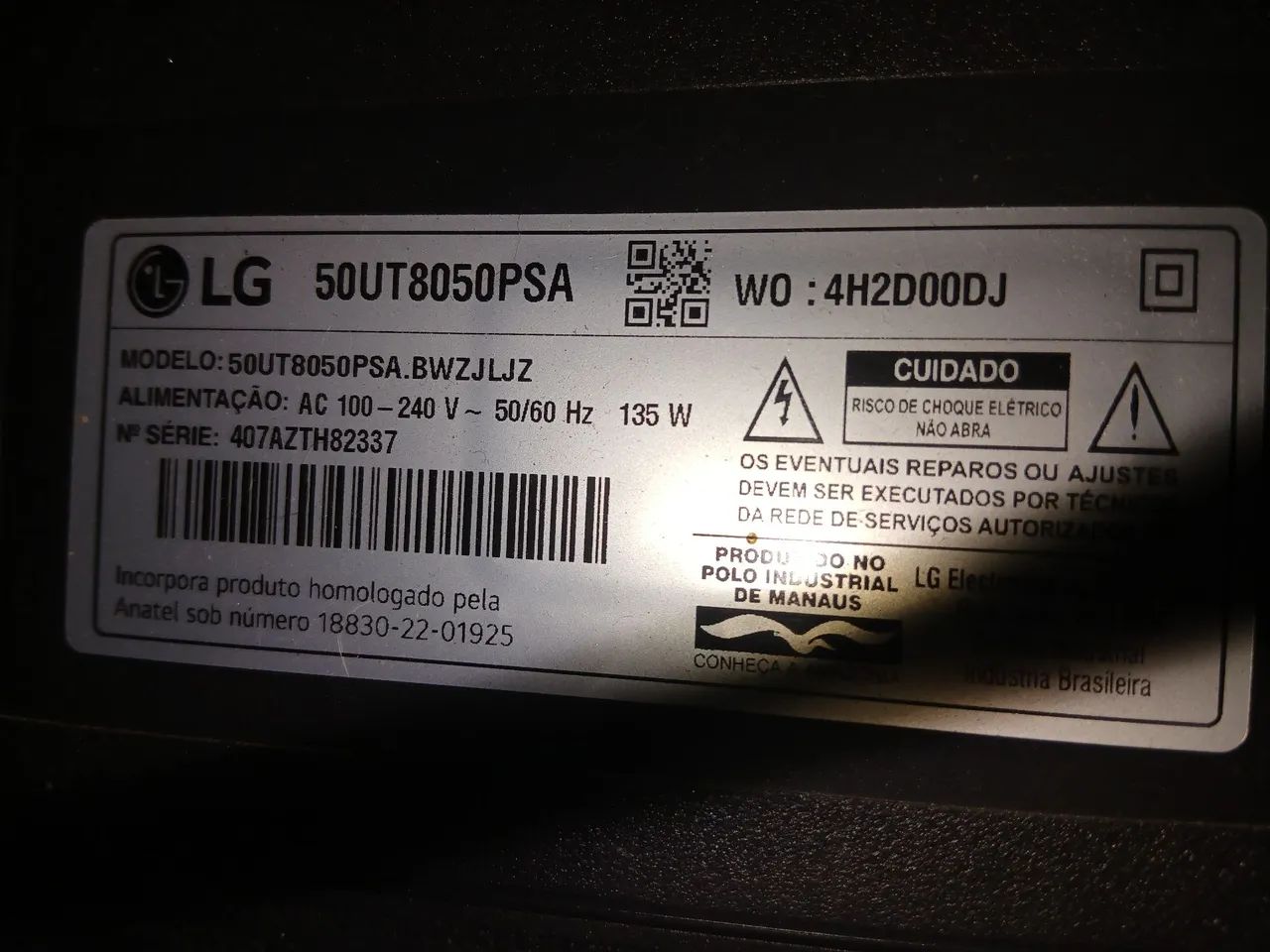 Tv lg 50"