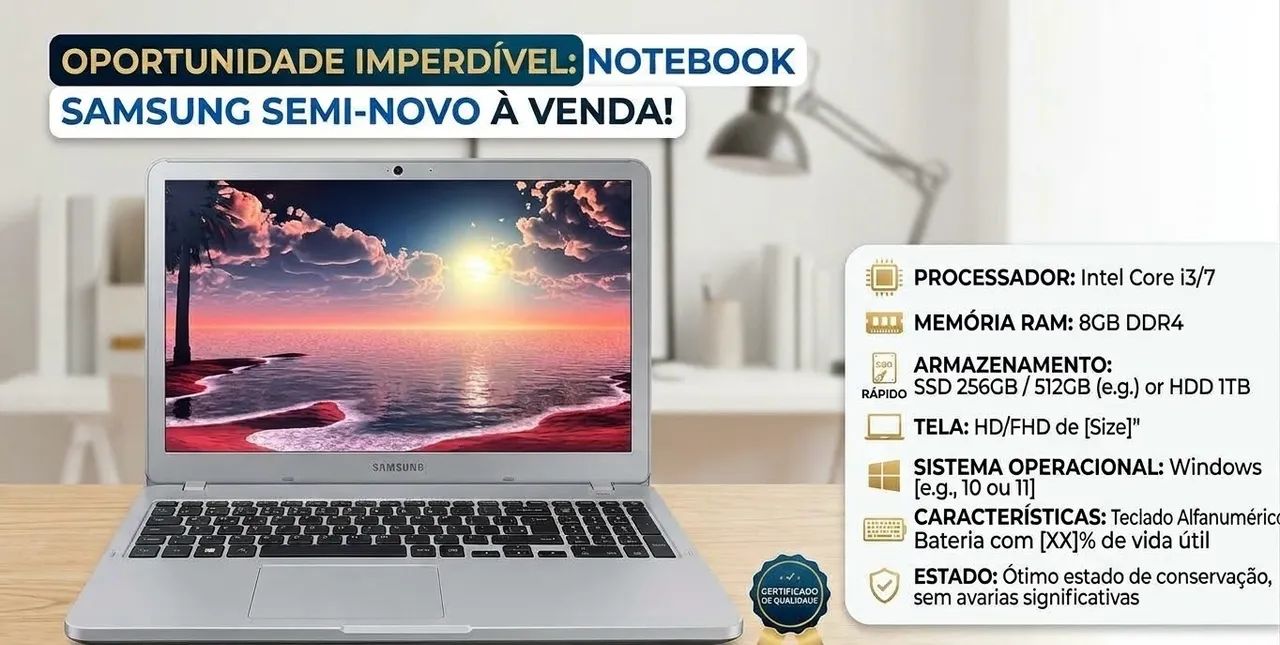 notebook semi novo