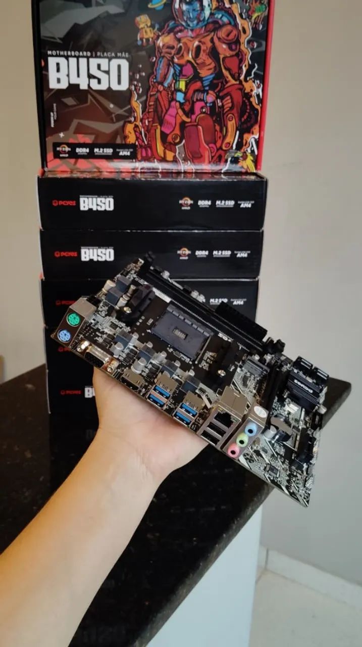 Placa Mãe B450 AMD, Nova. - Foto 3