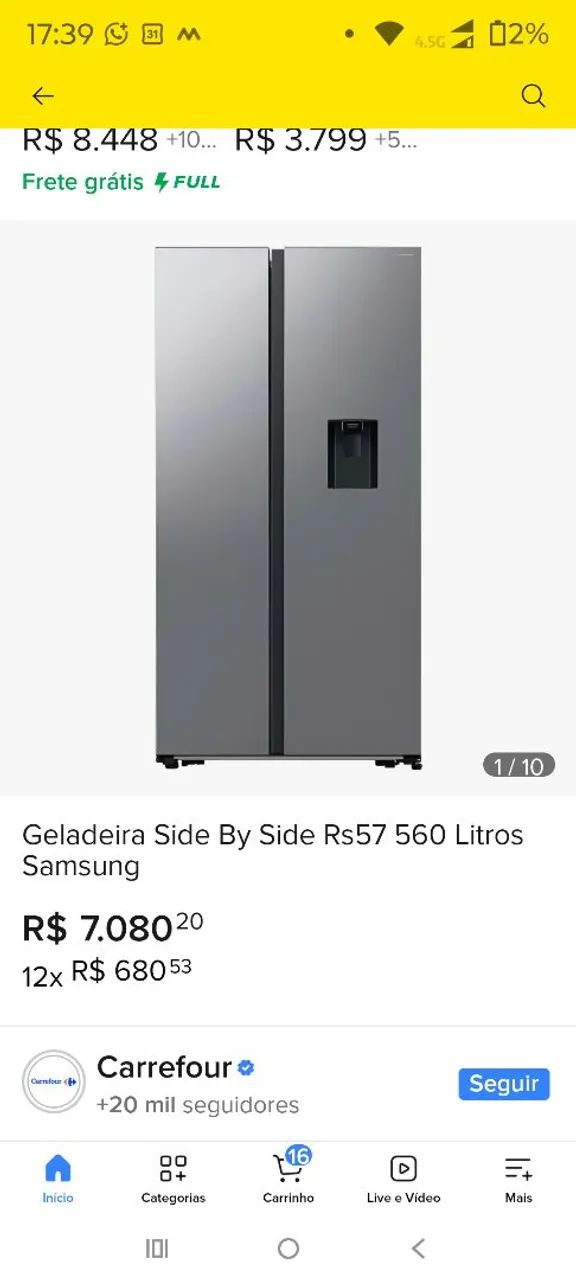 Geladeira side by side Samsung 