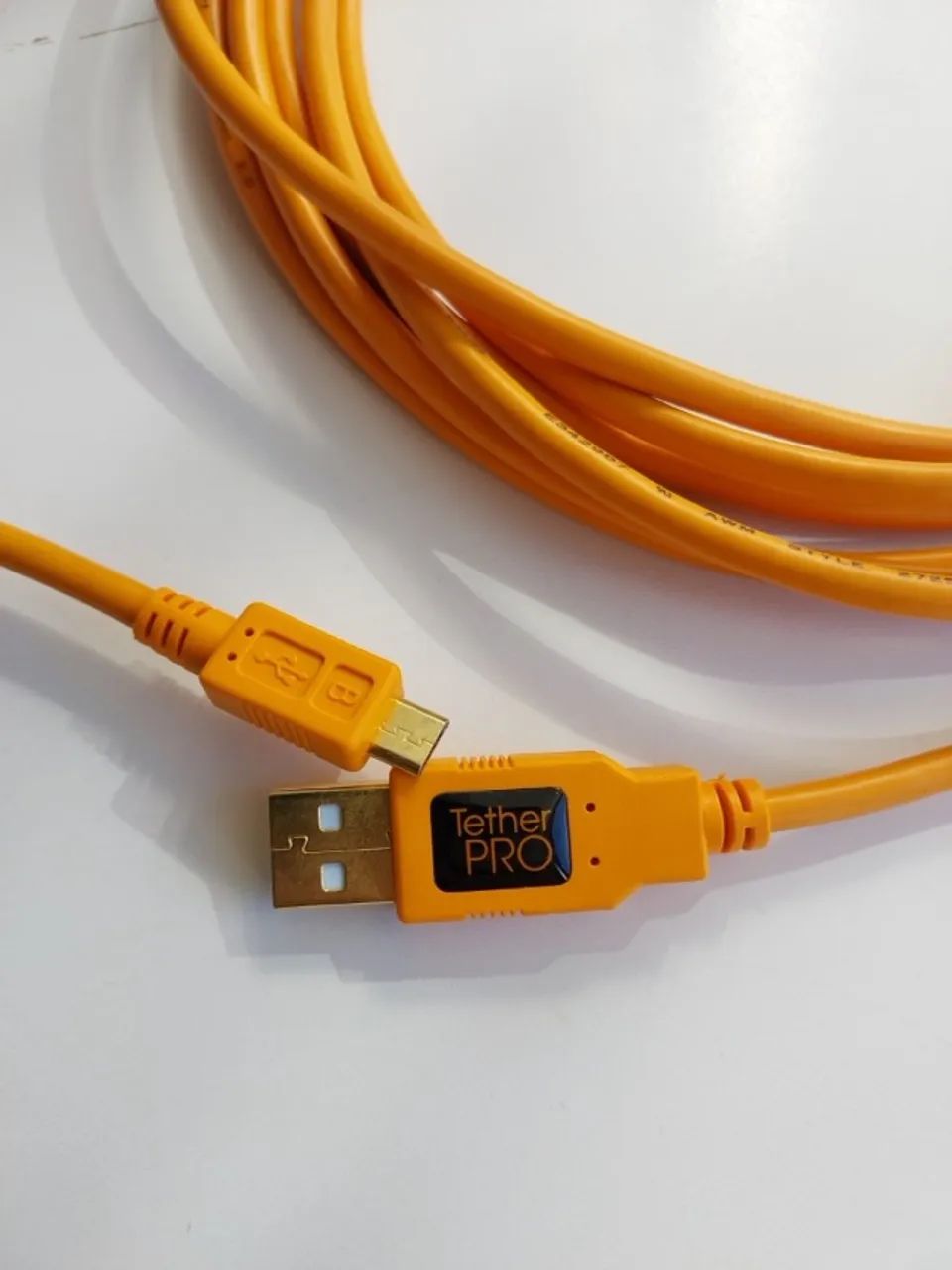 Cabo Tether Usb 2.0 Para Micro-b 4,6m Laranja (original)