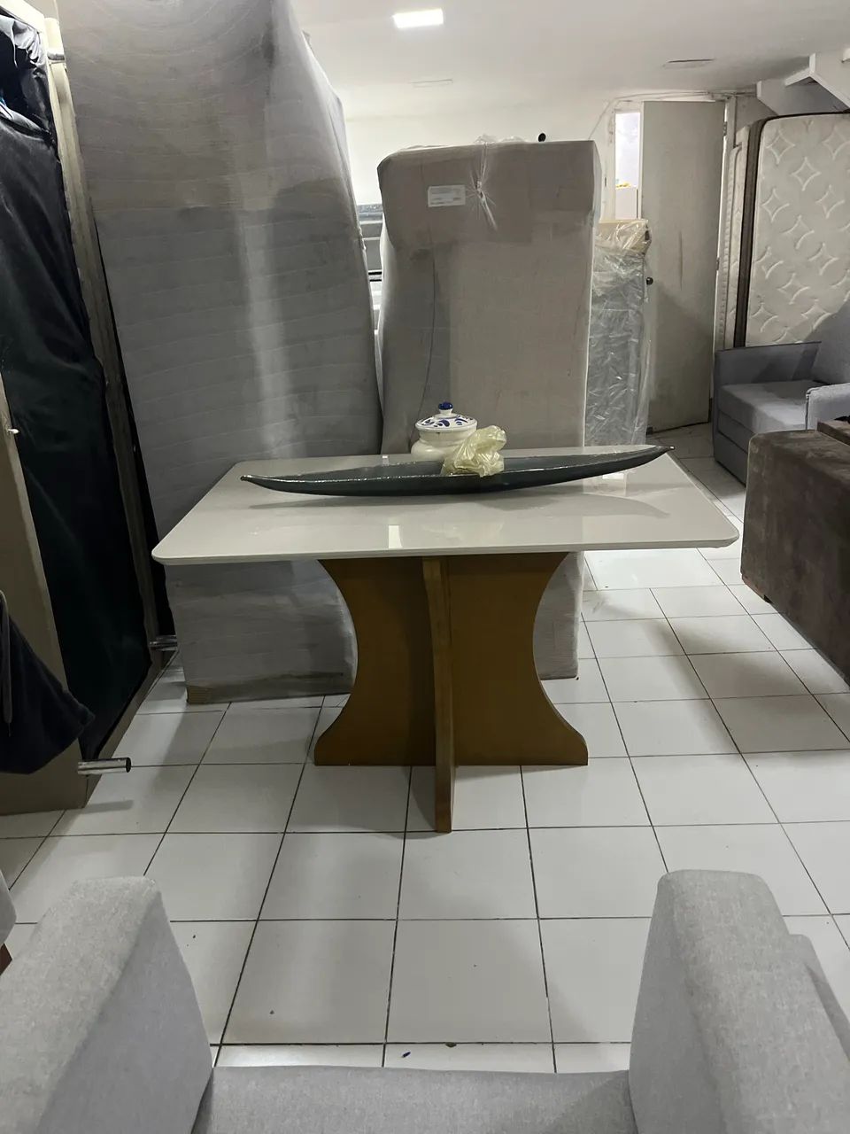 Mesa tampo de vidro 120x90