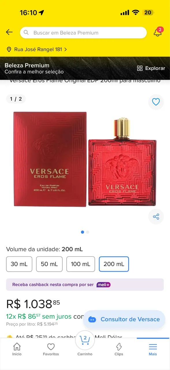 Perfume Versace Eros Parfum 200ml