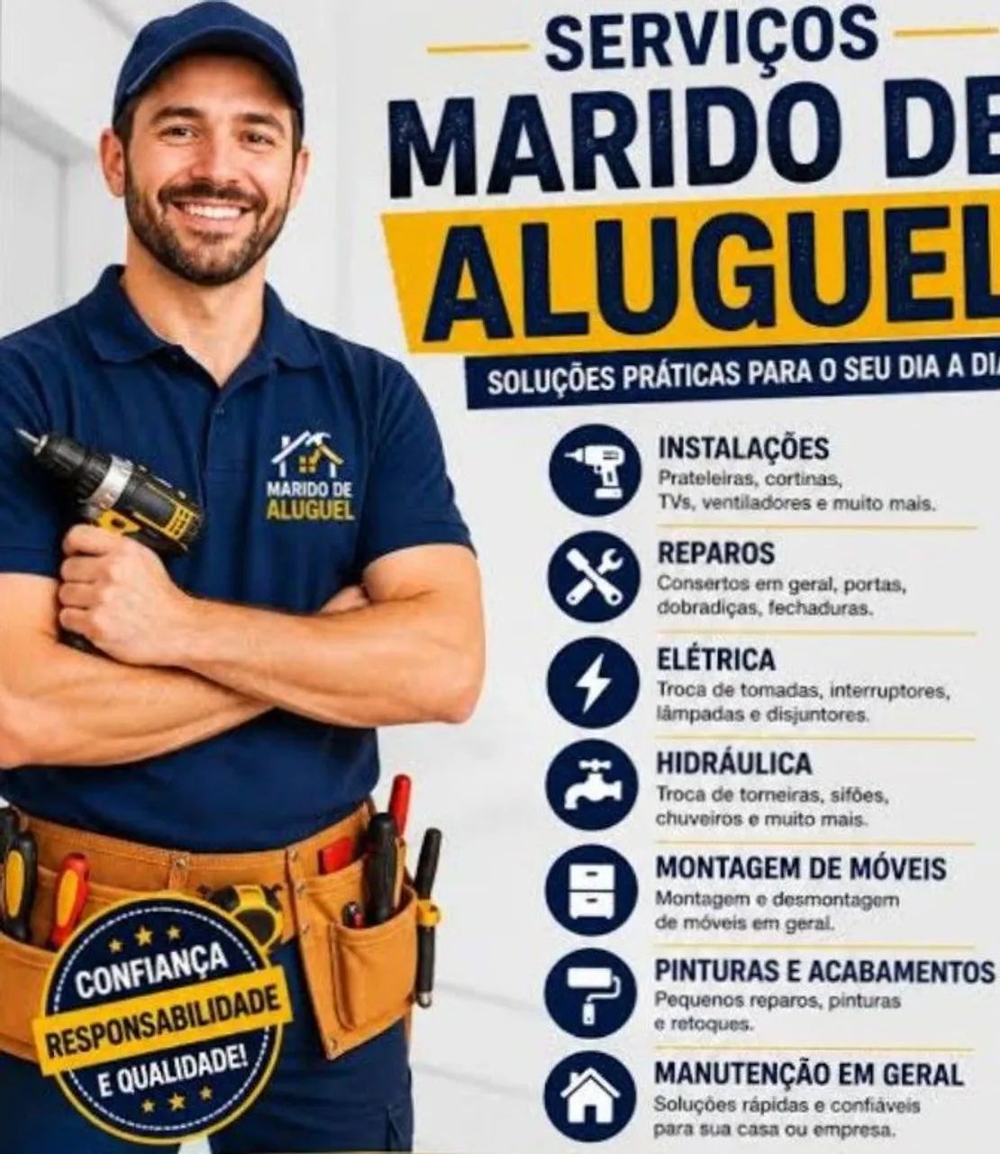Serviçode manutenção, reparo e instalação.