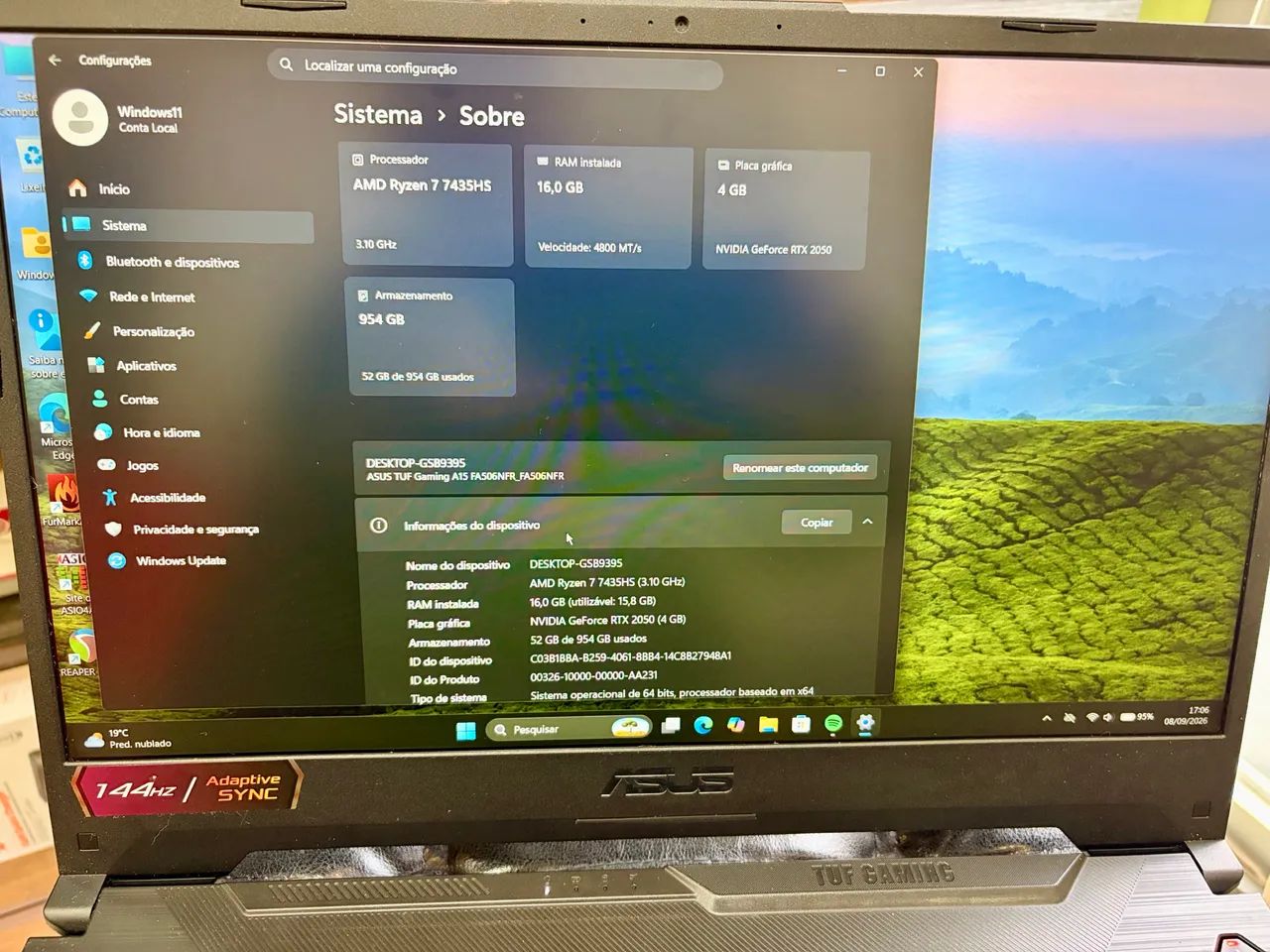 Notebook Asus TUF Gamer Ryzen 7  7435 HS  - Foto 3