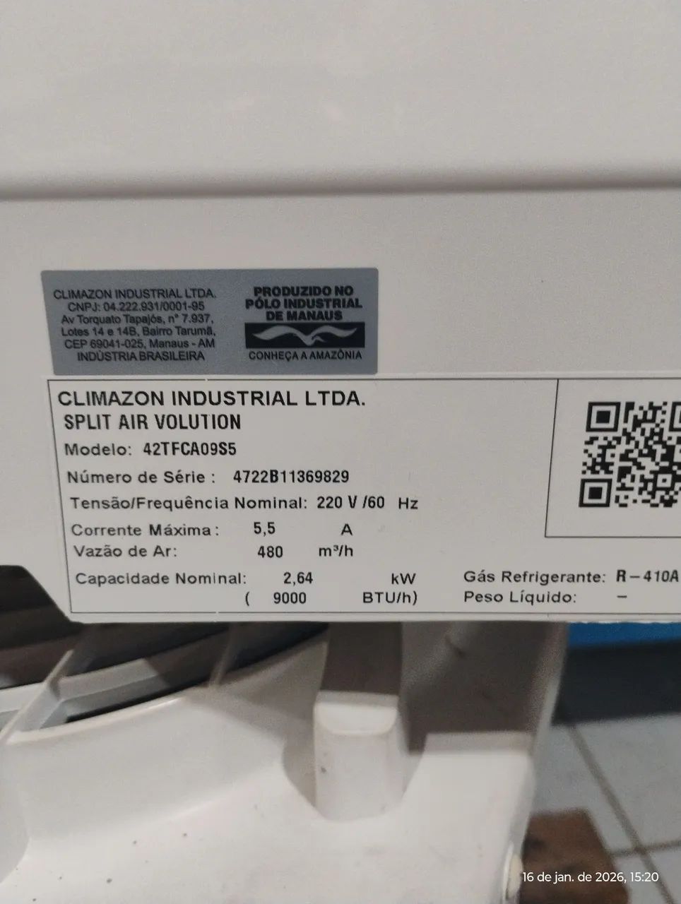 AR CONDICIONADO COMPLETO 9000BTU 220V - Foto 3