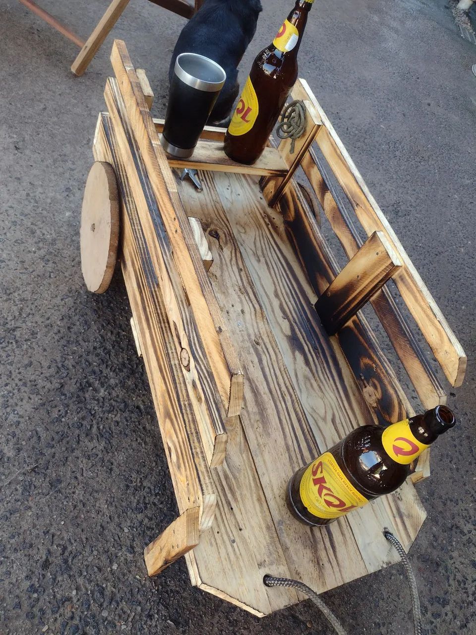 Carretinha porta flores -porta bebidas-adega-enfeites - - Foto 5