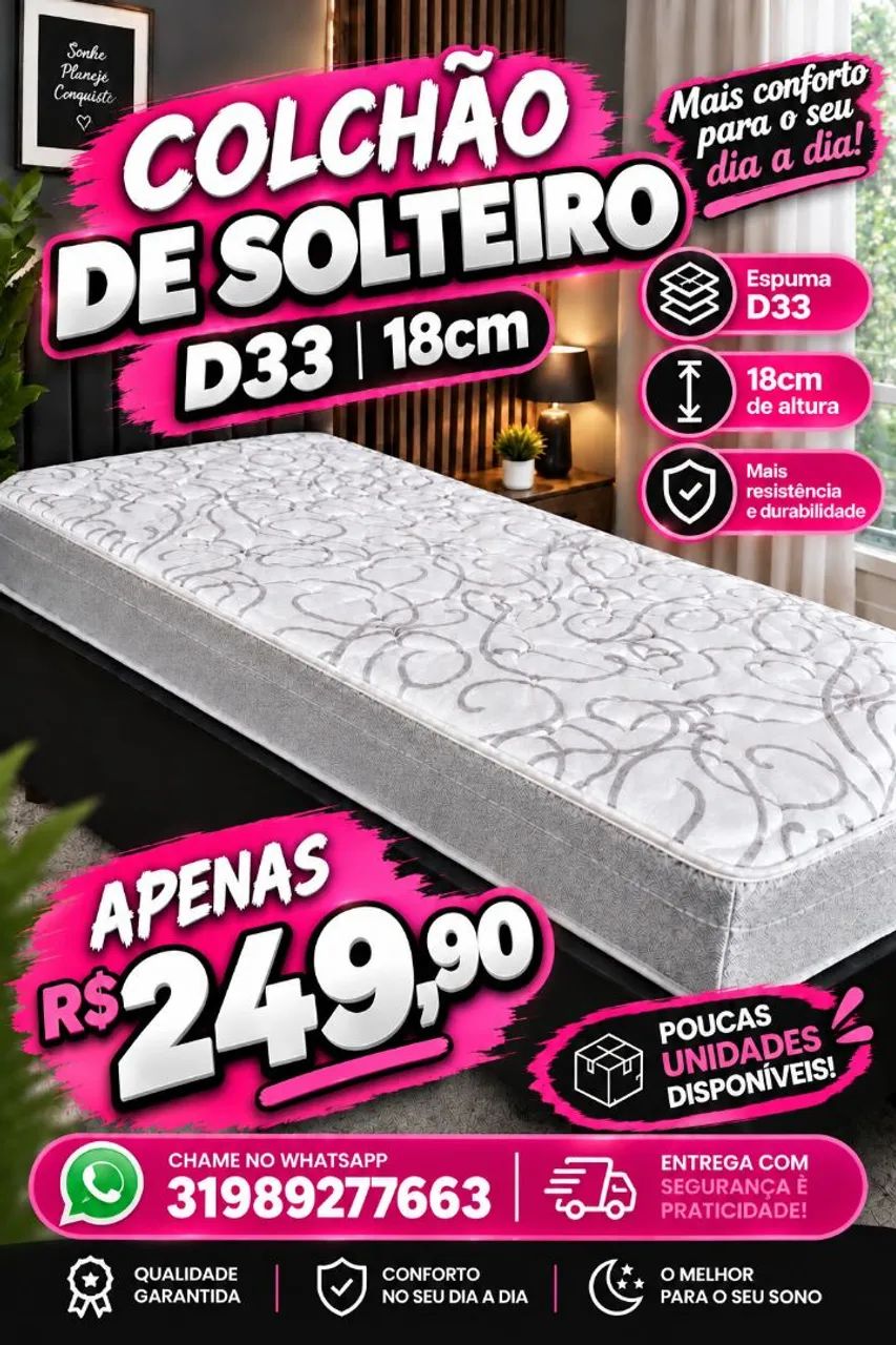 Colchão d33 solteiro promoção - Foto 2