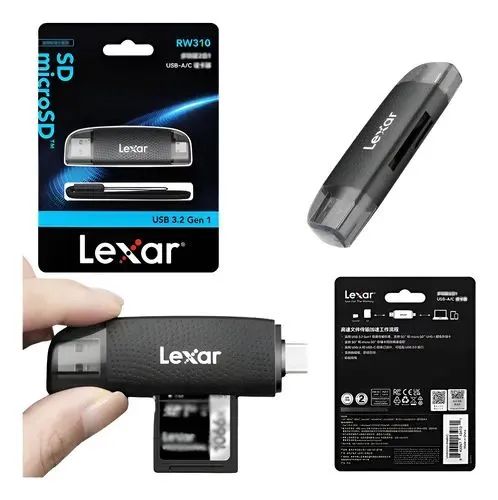 Adaptador Micro SD e SD Lexar RAW 310 Profissional com USB C 
