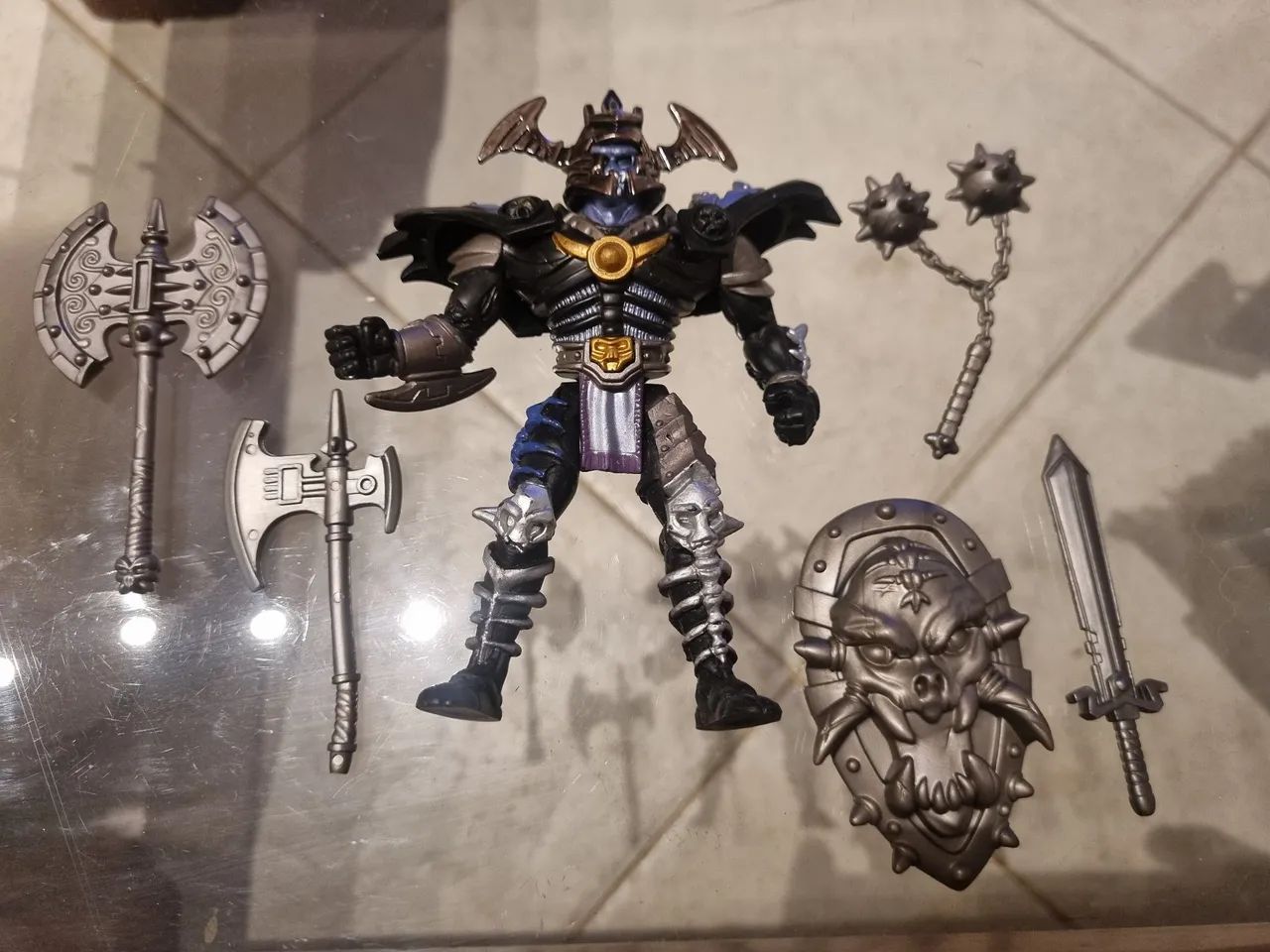 Boneco legends of knights medieval kingdom dark warrior evil
