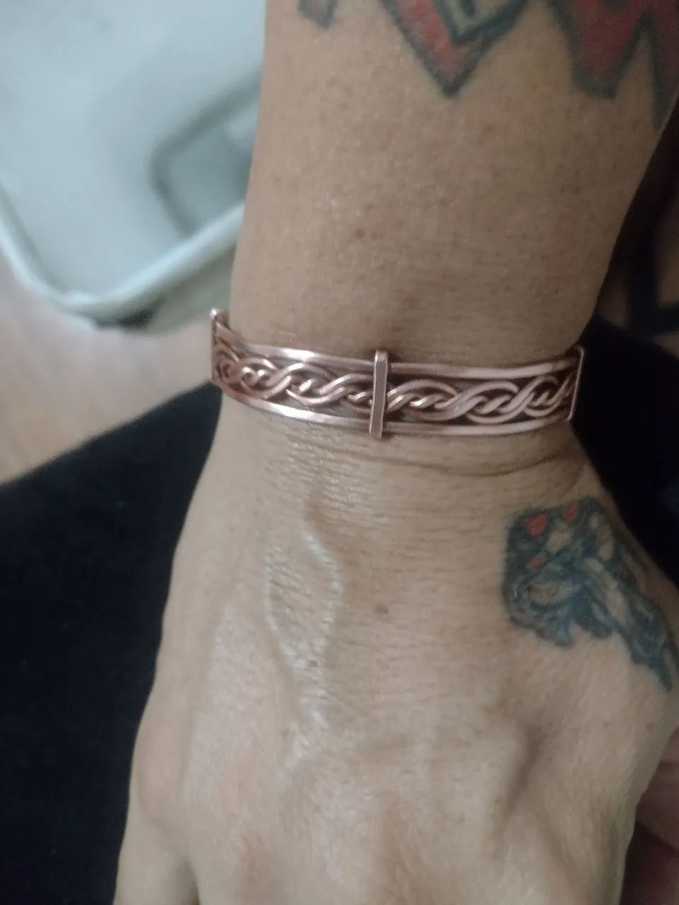 Pulseira de cobre natural artesanal ajustável  - Foto 4