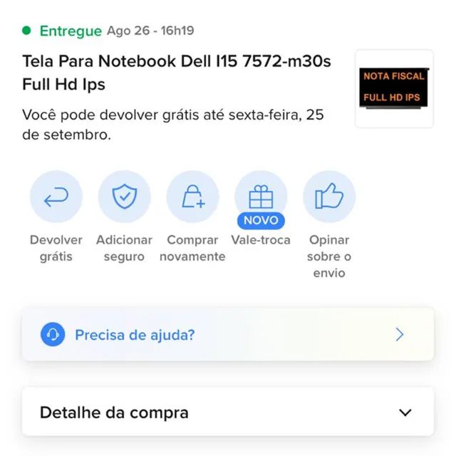 Tela Para Notebook Dell l15 7572-m30s / Novo do ML - Foto 4