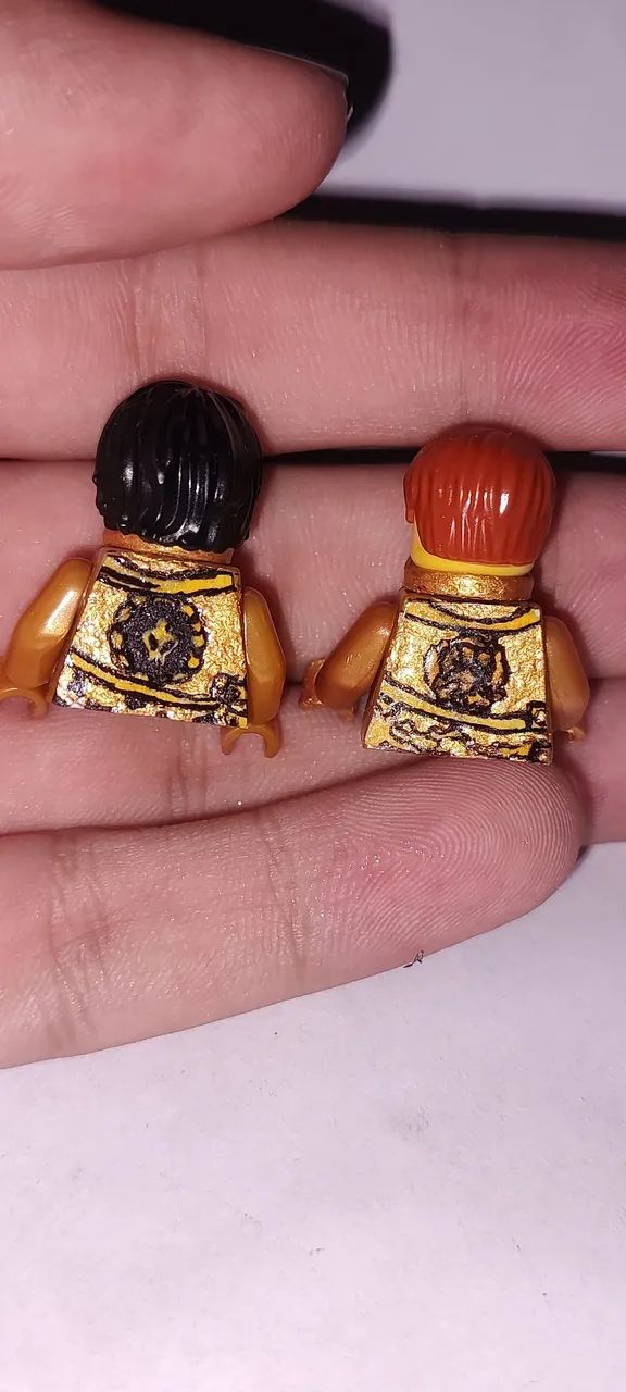 Lego Ninjago, torso do cole e Jay dourados , custom  - Foto 3