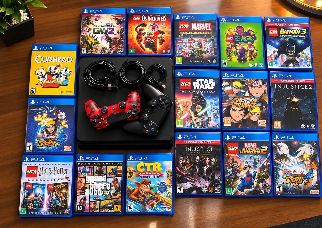 PS4 Slim com jogos - Foto 2
