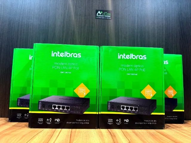 Modem Optico Pon Lan 4p Ont 140 Poe Intelbras Cor Preto - Foto 3