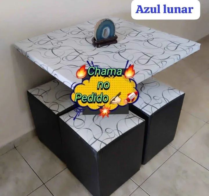 Mesa com 4 puffs R$250,00 - Foto 5